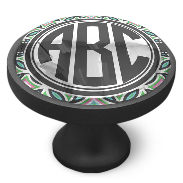 Geometric Circles Cabinet Knob - Black - Side