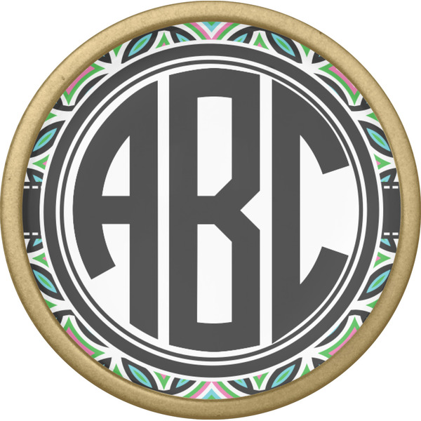 Geometric Circles Cabinet Knob - Gold - Front