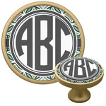 Geometric Circles Cabinet Knob - Gold (Personalized)