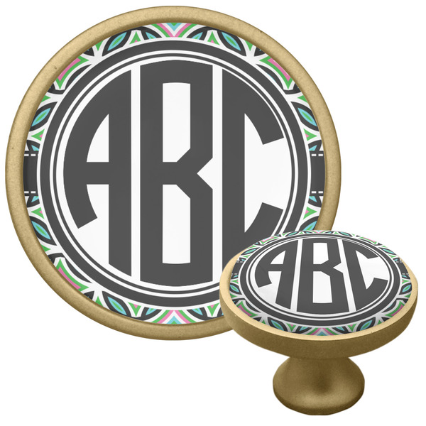 Geometric Circles Cabinet Knob - Gold - Multi Angle