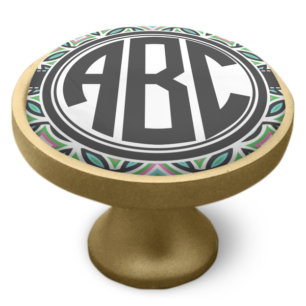 Geometric Circles Cabinet Knob - Gold - Side
