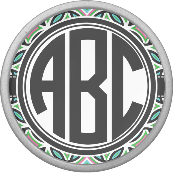 Geometric Circles Cabinet Knob - Nickel - Front