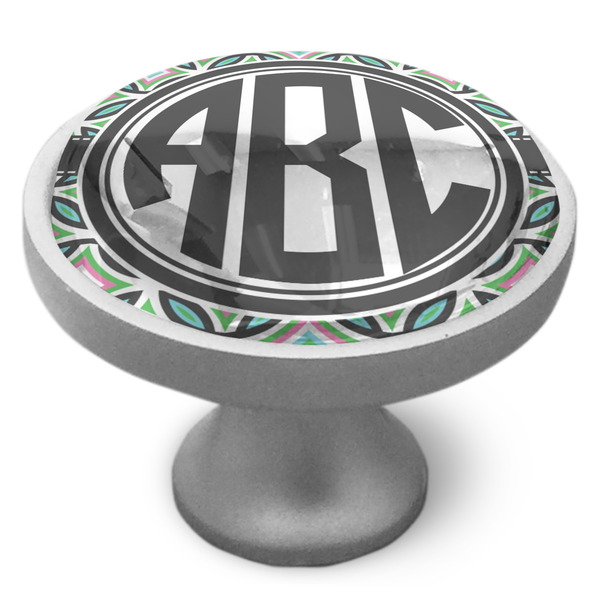 Geometric Circles Cabinet Knob - Nickel - Side