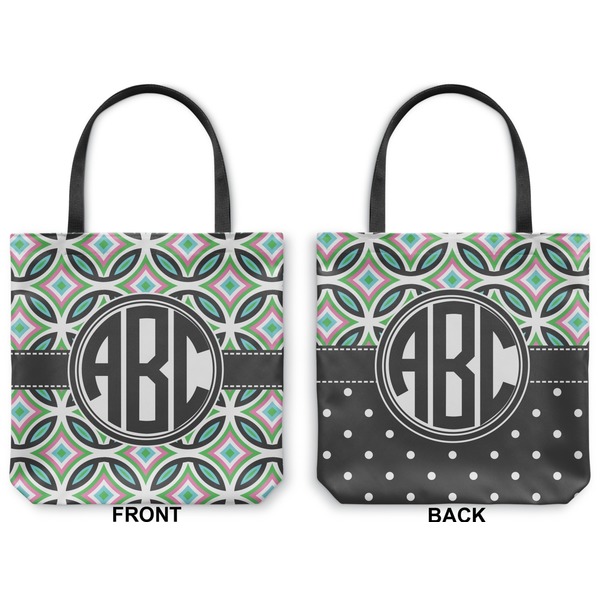 Geometric Circles Canvas Tote - Front and Back