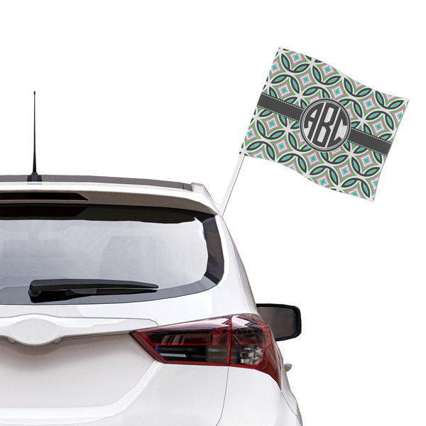 Geometric Circles Car Flag - Large - LIFESTYLE