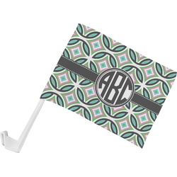 Geometric Circles Car Flag - Small w/ Monogram