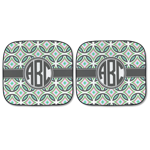 Geometric Circles Car Sun Shades - FRONT