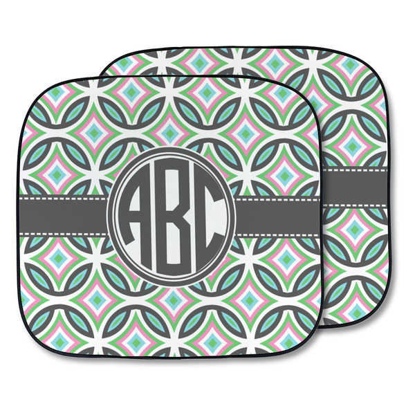 Custom Geometric Circles Car Sun Shade - Two Piece (Personalized)