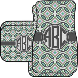 Geometric Circles Car Floor Mats Set - 2 Front & 2 Back (Personalized)