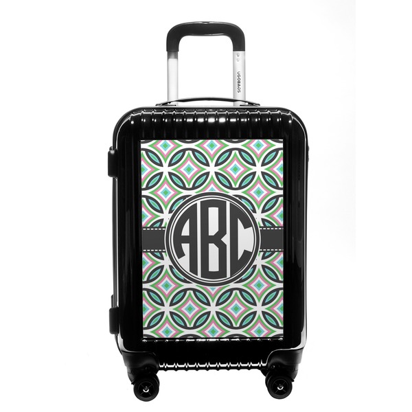Custom Geometric Circles Carry On Hard Shell Suitcase (Personalized)