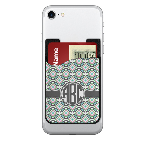 Custom Geometric Circles 2-in-1 Cell Phone Credit Card Holder & Screen Cleaner (Personalized)
