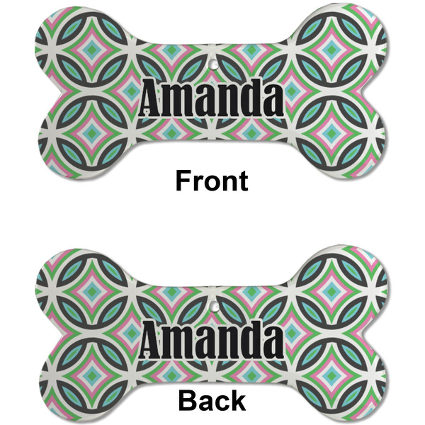 Geometric Circles Ceramic Flat Ornament - Bone Front & Back (APPROVAL)