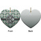 Geometric Circles Ceramic Flat Ornament - Heart Front & Back (APPROVAL)