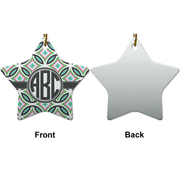 Geometric Circles Ceramic Flat Ornament - Star Front & Back (APPROVAL)