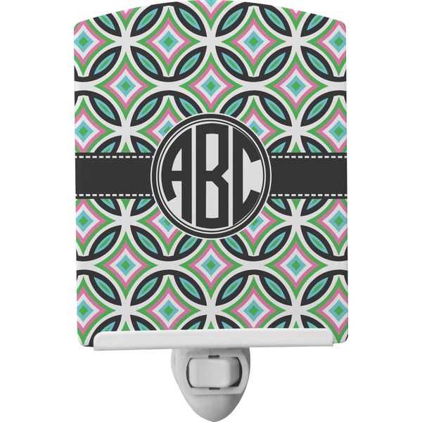 Custom Geometric Circles Ceramic Night Light (Personalized)