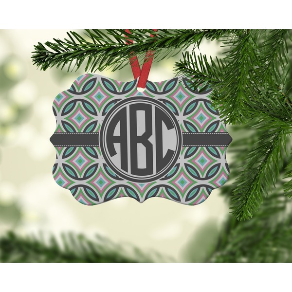 Geometric Circles Christmas Ornament (On Tree)