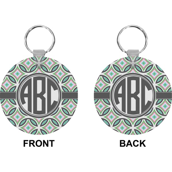 Geometric Circles Circle Keychain (Front + Back)