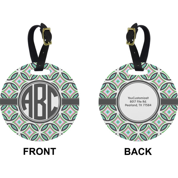Geometric Circles Circle Luggage Tag (Front + Back)
