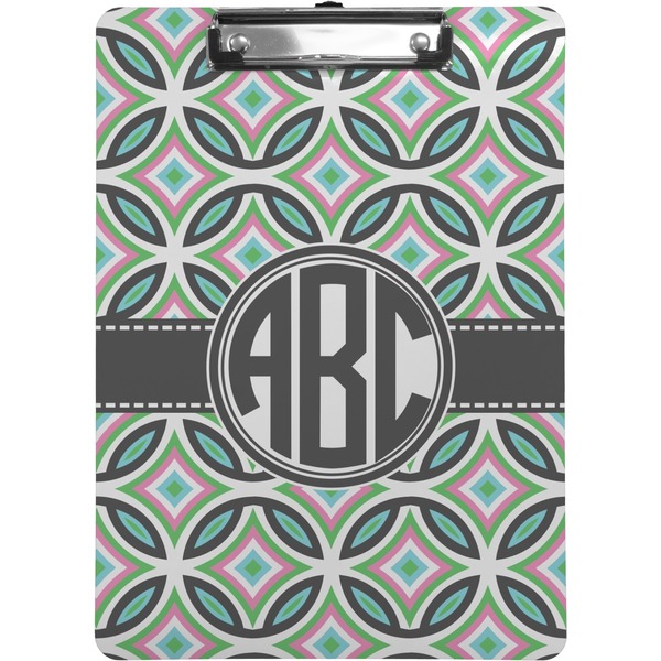 Custom Geometric Circles Clipboard (Letter Size) (Personalized)