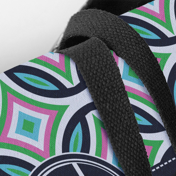 Geometric Circles Closeup of Tote w/Black Handles