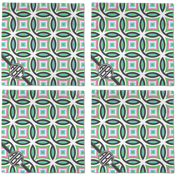 Geometric Circles Cloth Napkins - Personalized Dinner (APPROVAL) Set of 4