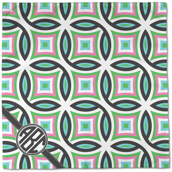 Geometric Circles Cloth Napkins - Personalized Dinner (Full Open)