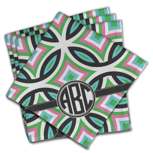 Custom Geometric Circles Cloth Napkins (Set of 4) (Personalized)