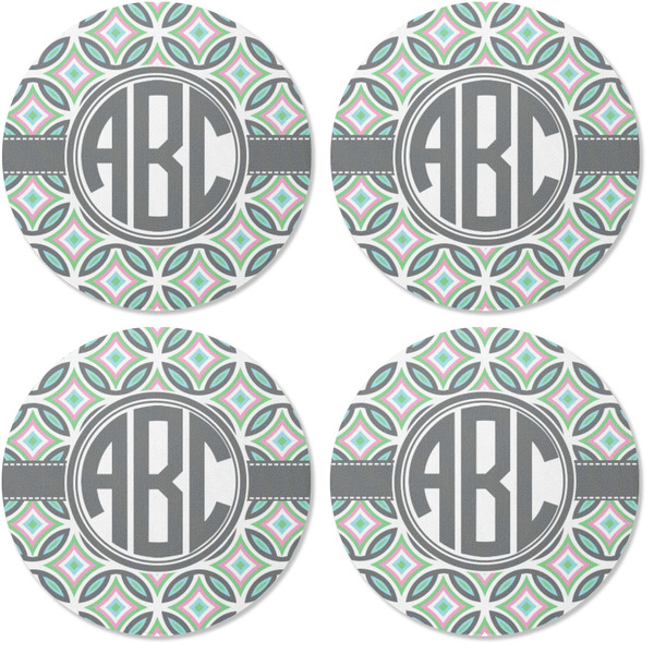 Geometric Circles Coaster Round Rubber Back - Apvl
