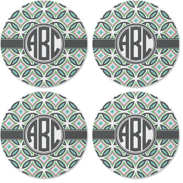 Geometric Circles Coaster Round Rubber Back - Apvl