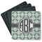 Geometric Circles Square Rubber Backed Coasters - Set of 4 (Personalized)