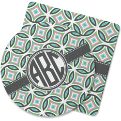 Geometric Circles Rubber Backed Coaster (Personalized)