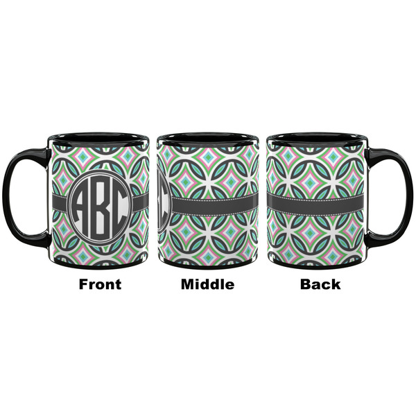 Geometric Circles Coffee Mug - 11 oz - Black APPROVAL