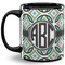Geometric Circles Coffee Mug - 11 oz - Full- Black