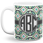 Geometric Circles 11 Oz Coffee Mug - White (Personalized)