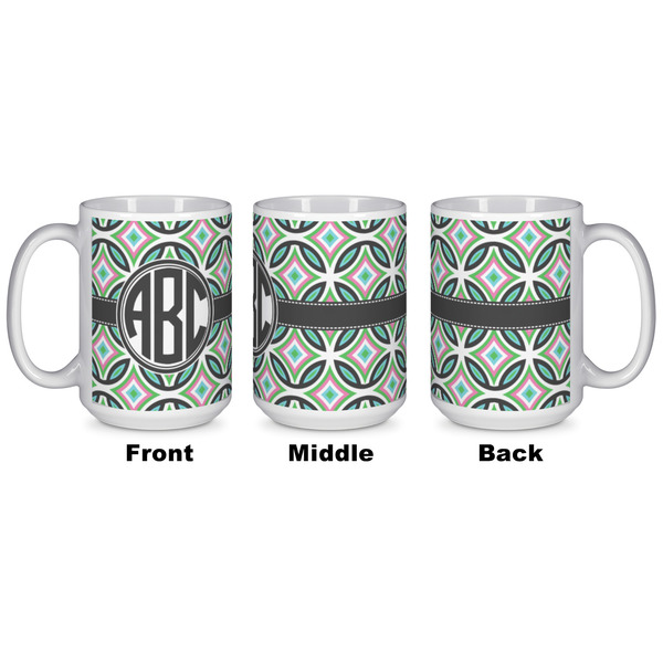 Geometric Circles Coffee Mug - 15 oz - White APPROVAL