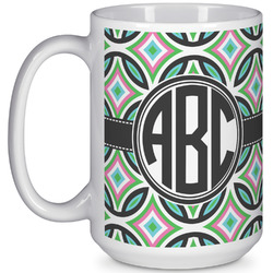 Geometric Circles 15 Oz Coffee Mug - White (Personalized)