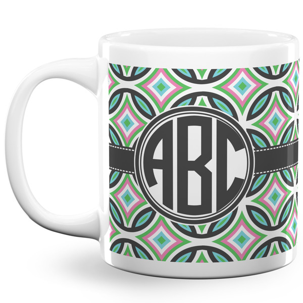 Custom Geometric Circles 20 Oz Coffee Mug - White (Personalized)