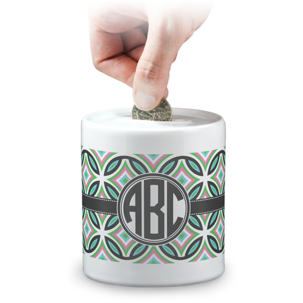 Custom Geometric Circles Coin Bank (Personalized)