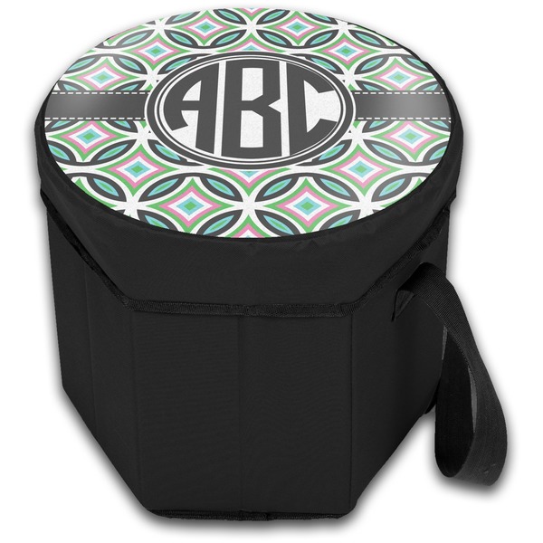 Geometric Circles Collapsible Personalized Cooler & Seat (Closed)