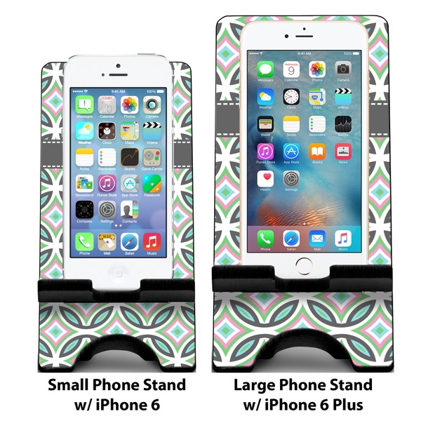 Geometric Circles Compare Phone Stand Sizes - with iPhones