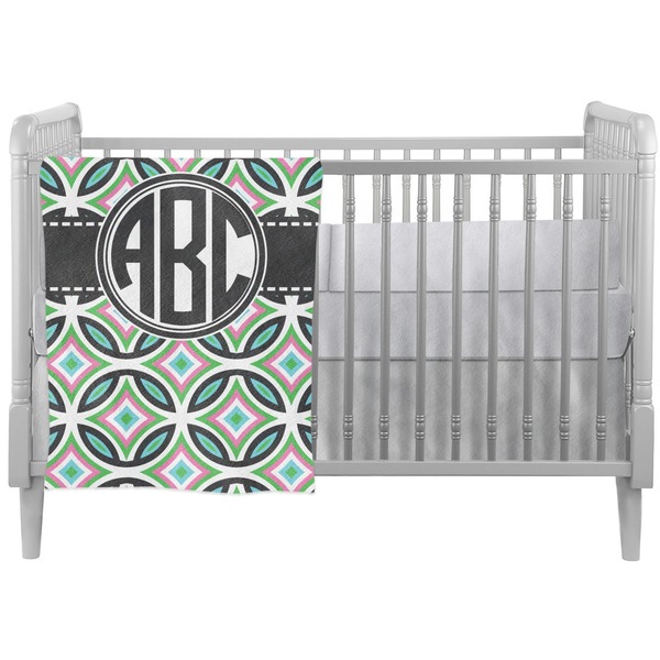 Custom Geometric Circles Crib Comforter / Quilt (Personalized)