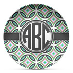 Geometric Circles Microwave Safe Plastic Plate - Composite Polymer (Personalized)