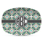 Geometric Circles Plastic Platter - Microwave & Oven Safe Composite Polymer (Personalized)