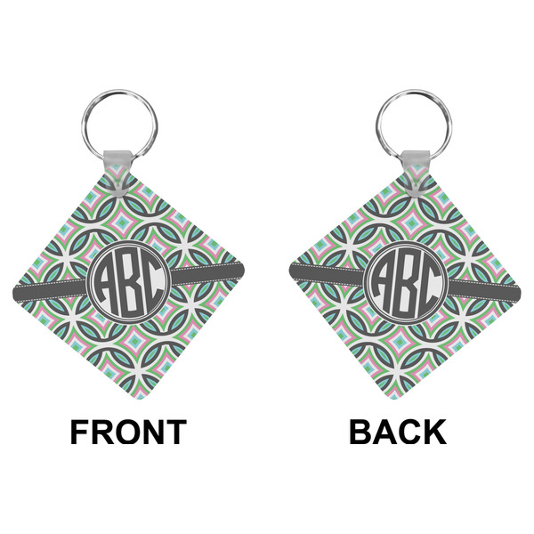 Geometric Circles Diamond Keychain (Front + Back)