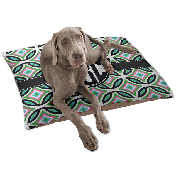 Custom Geometric Circles Dog Bed - Large w/ Monogram
