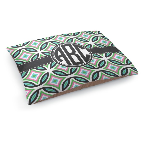 Custom Geometric Circles Dog Bed - Medium w/ Monogram