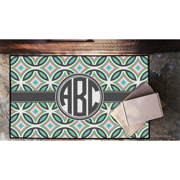 Geometric Circles Door Mat - LIFESTYLE (Lrg)
