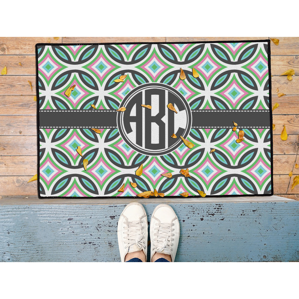 Geometric Circles Door Mat - LIFESTYLE (Med)