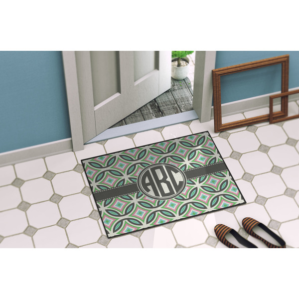 Geometric Circles Door Mat Lifestyle