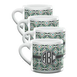 Geometric Circles Double Shot Espresso Cups - Set of 4 (Personalized)